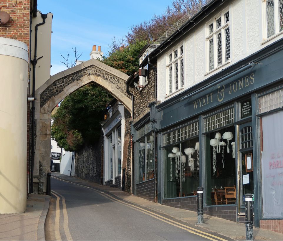 Broadstairs, Kent, United Kingdom, December 29, 2022. Architectural building details from quaint seaside town. Winters day outdoors