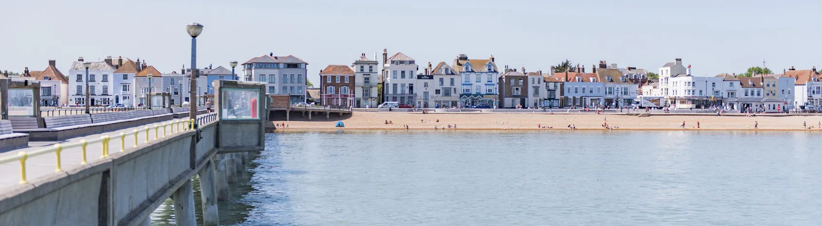 View of Deal's Georgian seafront from the Pier