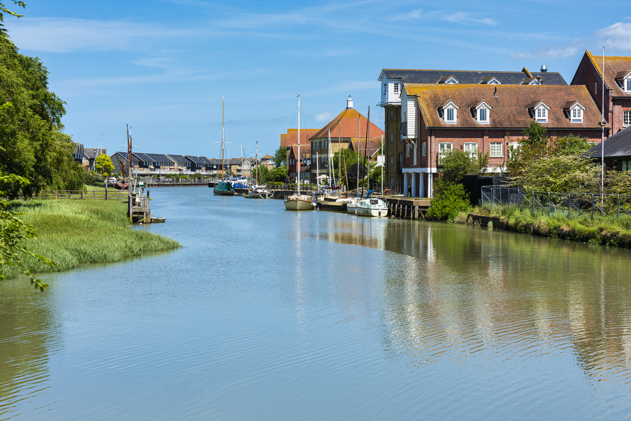 Faversham Creek, Kent on a sunny day