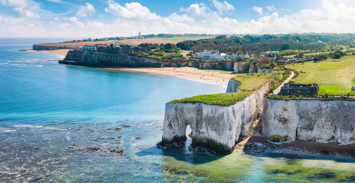 Aerial view of Kingsgate beach, Broadstairs, Kent