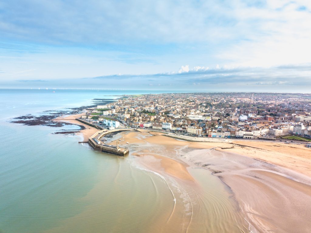 Aerial view, Margate Beach, Kent