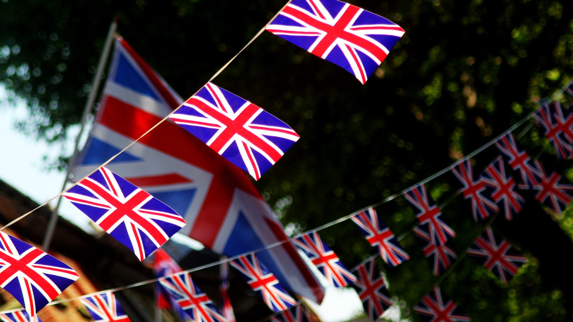 Abstract Union Jack Bunting Scene Surbiton Kingston Upon Thames Surrey London England