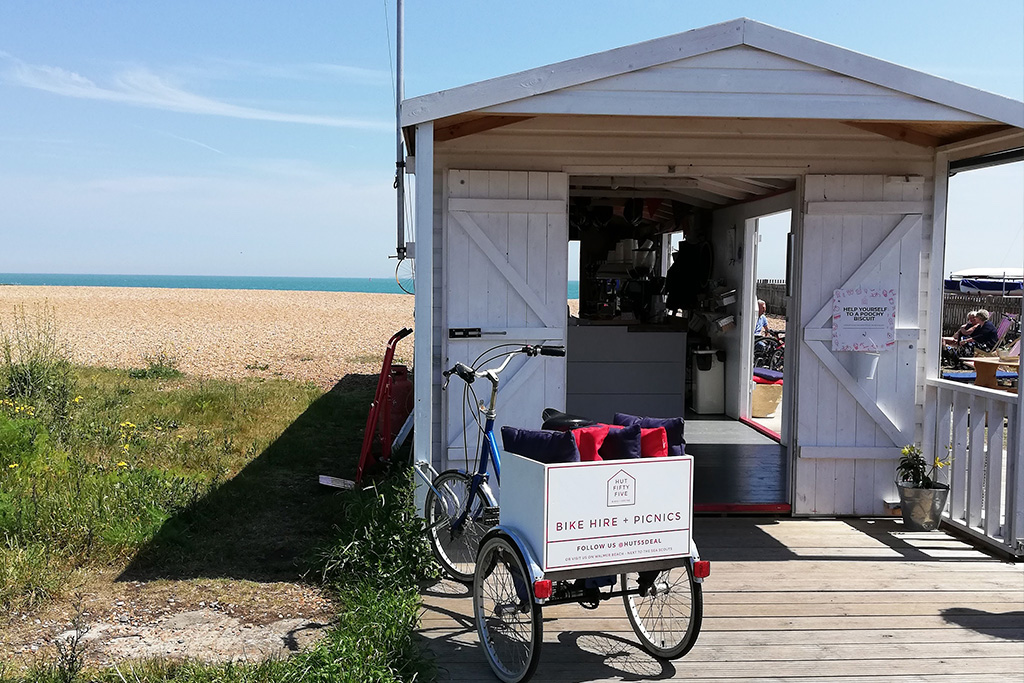 Hut 55, coffee shop and beach hut on Walmer beach