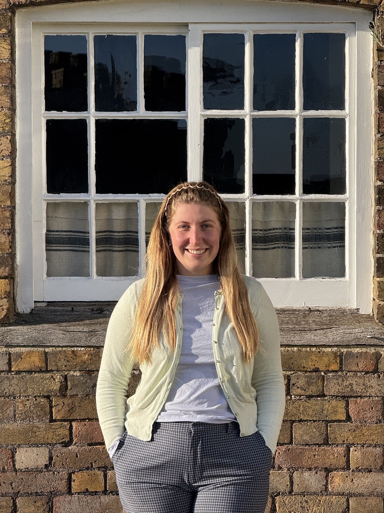 Laura, outside the Keepers Cottages office, in Deal