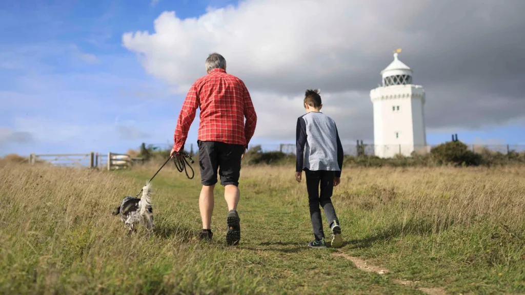South Foreland Lighthouse in St Margaret's at Cliff, overlooking the White Cliffs of Dover
